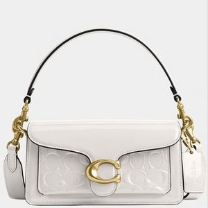 Tabby Signature Embossed Logo Patent Leather Shoulder Bag 20